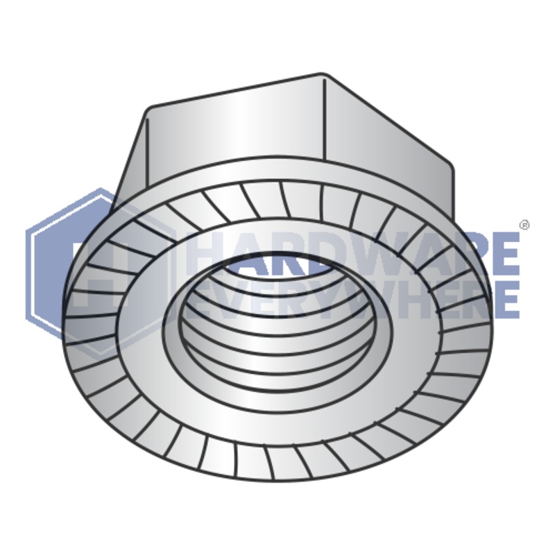M6-1.0 METRIC SERRATED FLANGE NUTS / A2 Stainless / Plain